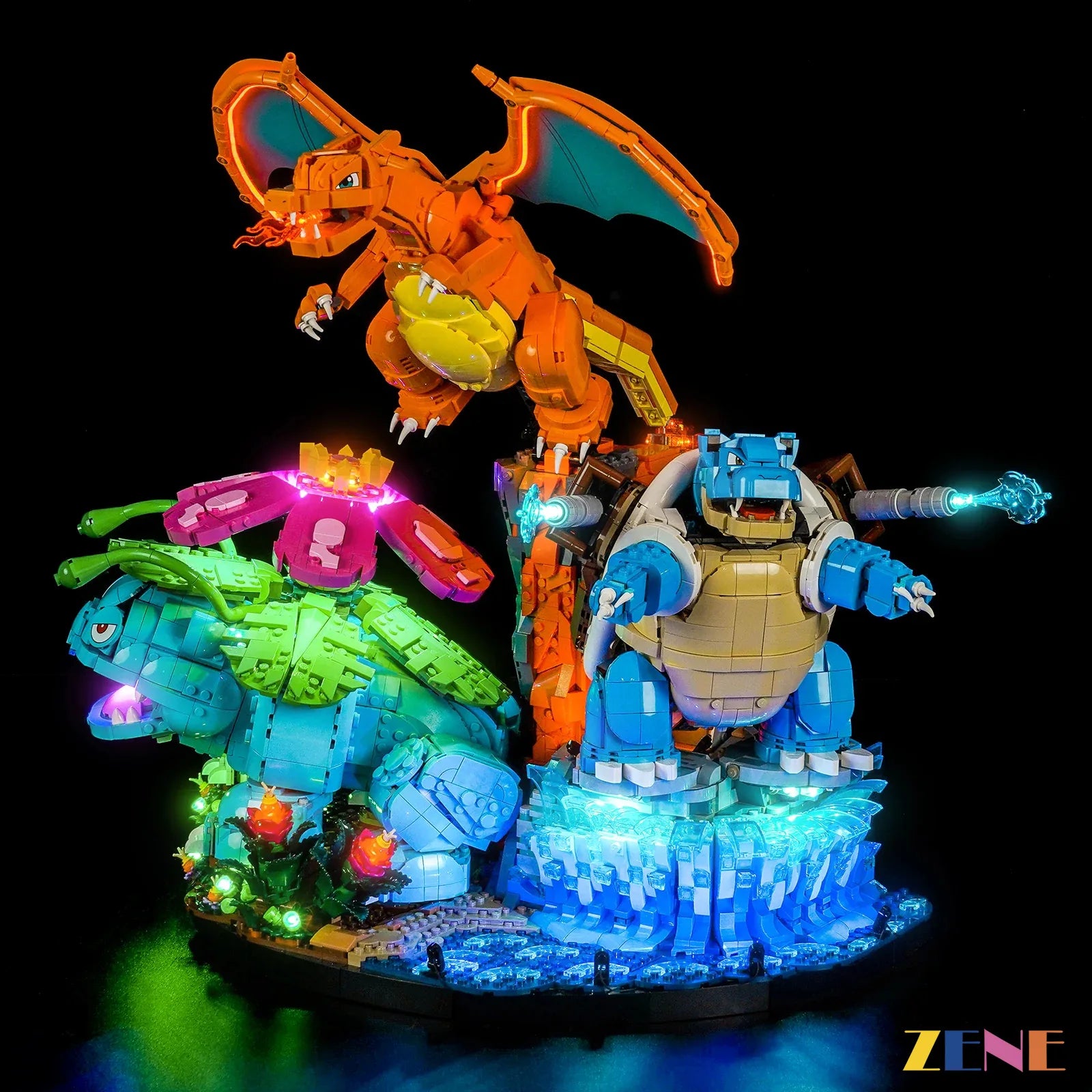 zene bricks Light Kit for Pokémon Venusaur Charizard and Blastoise #72153
