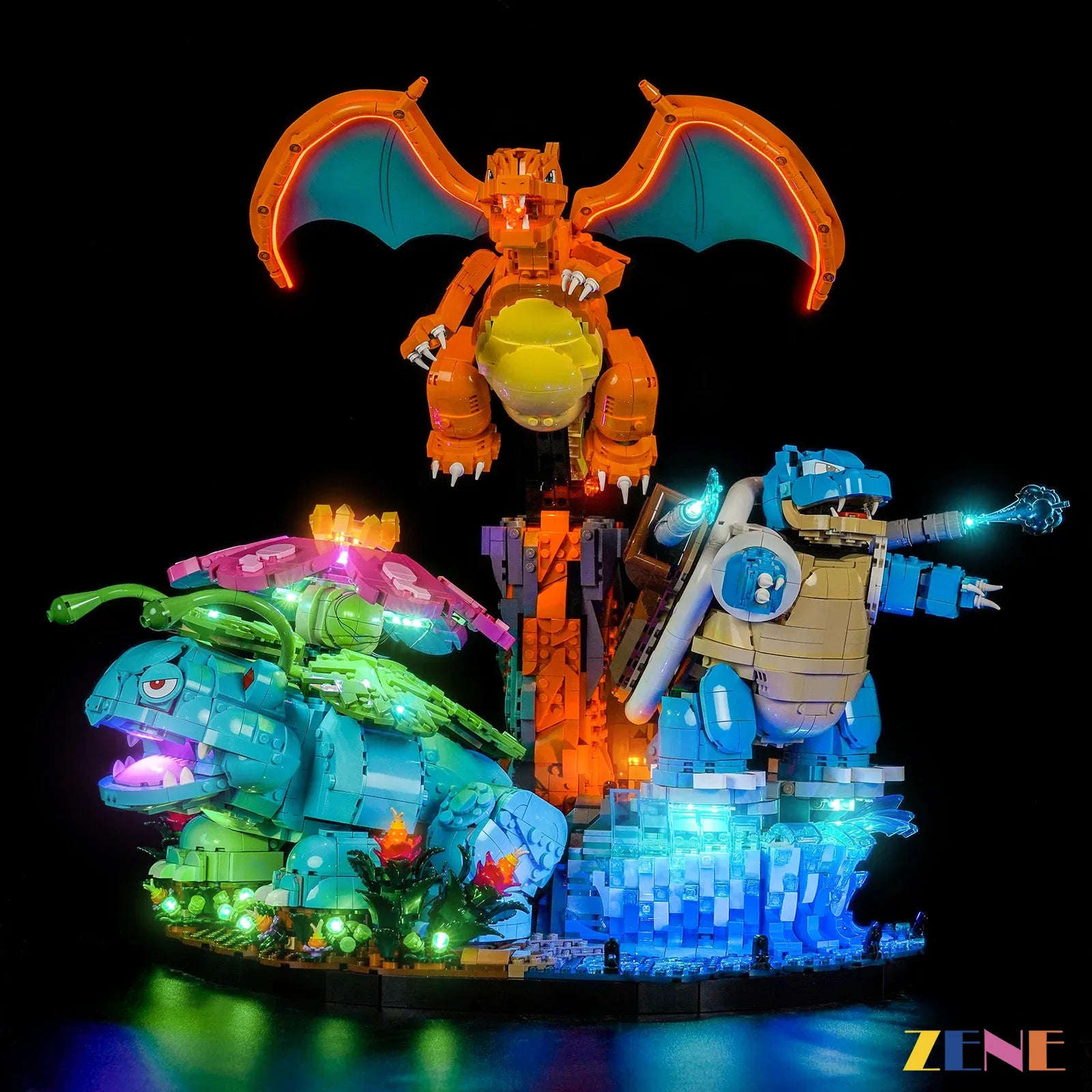 zene bricks Light Kit for Pokémon Venusaur Charizard and Blastoise #72153