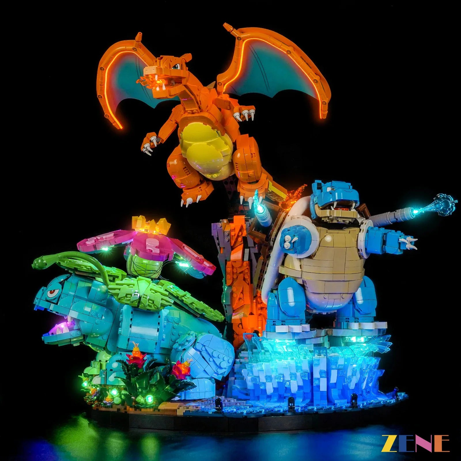 zene bricks Light Kit for Pokémon Venusaur Charizard and Blastoise #72153