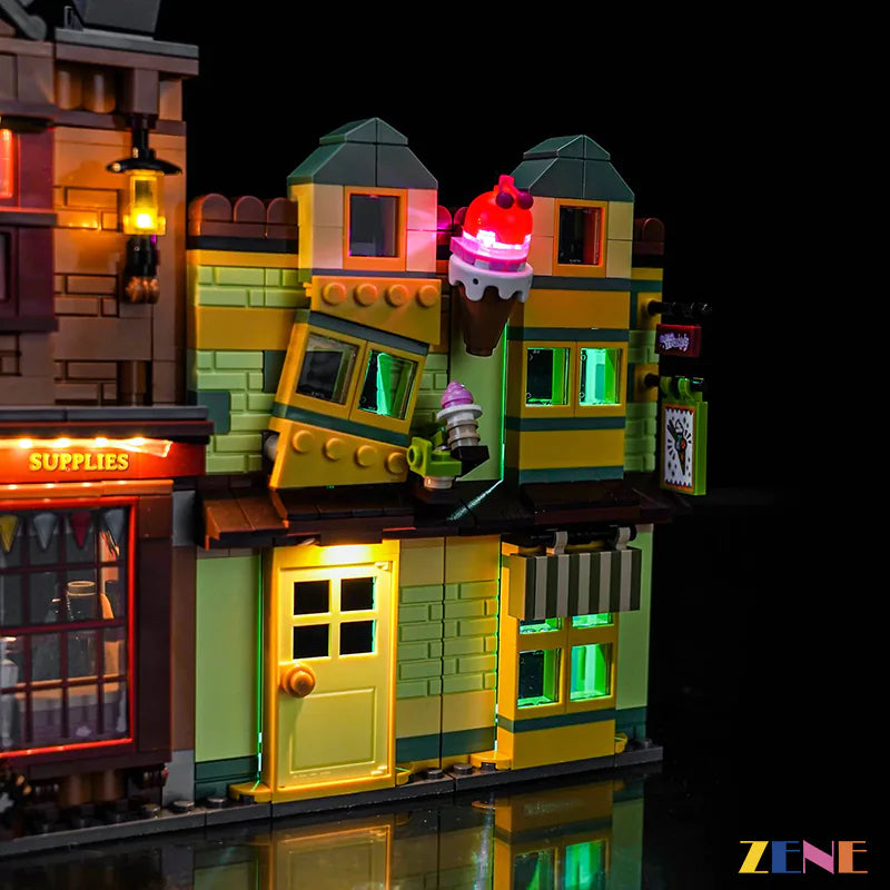 zene bricks Light Kit for LEGO Quality Quidditch Supplies & Ice Cream Parlour #76452