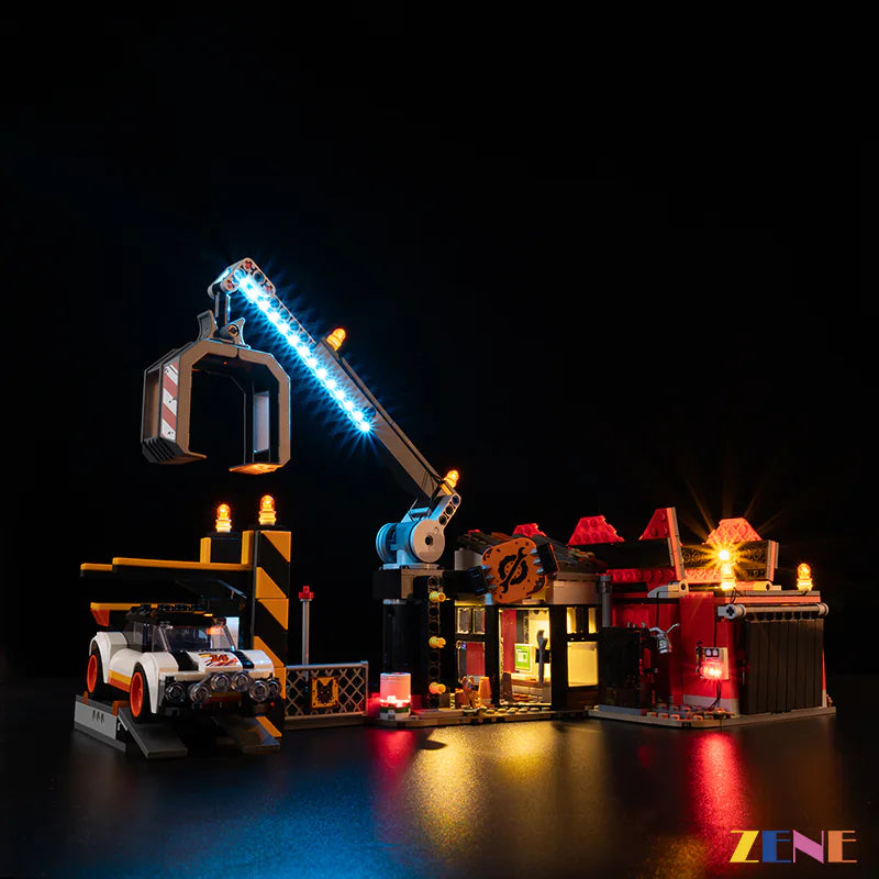 zene bricks Light Kit for LEGO Scrapyard with Cars #60472