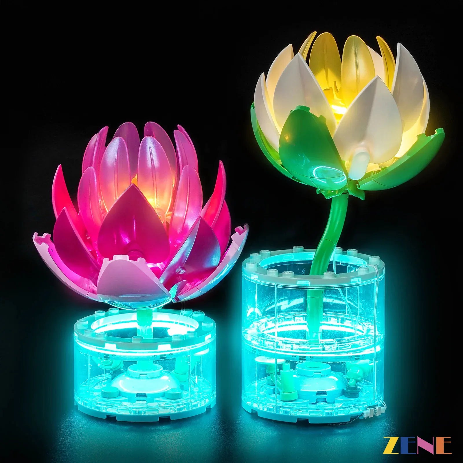 transparent vase blue LED strip - ZENE Bricks Light Kit for LEGO® Water Lilies #11511