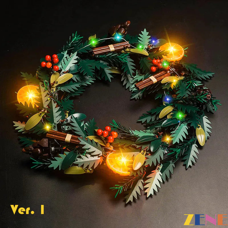 zene bricks Light Kit for LEGO Wreath #10340 Christmas
