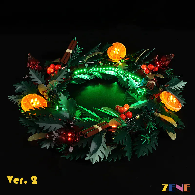 zene bricks Light Kit for LEGO Wreath #10340 Christmas