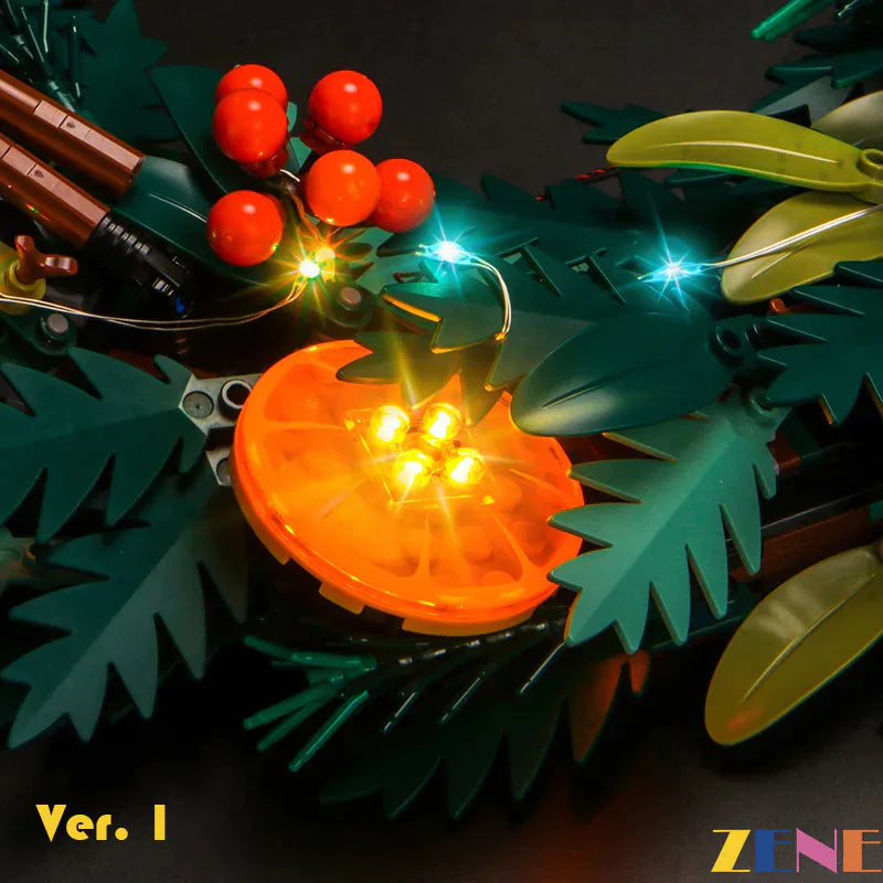 zene bricks Light Kit for LEGO Wreath #10340 Christmas