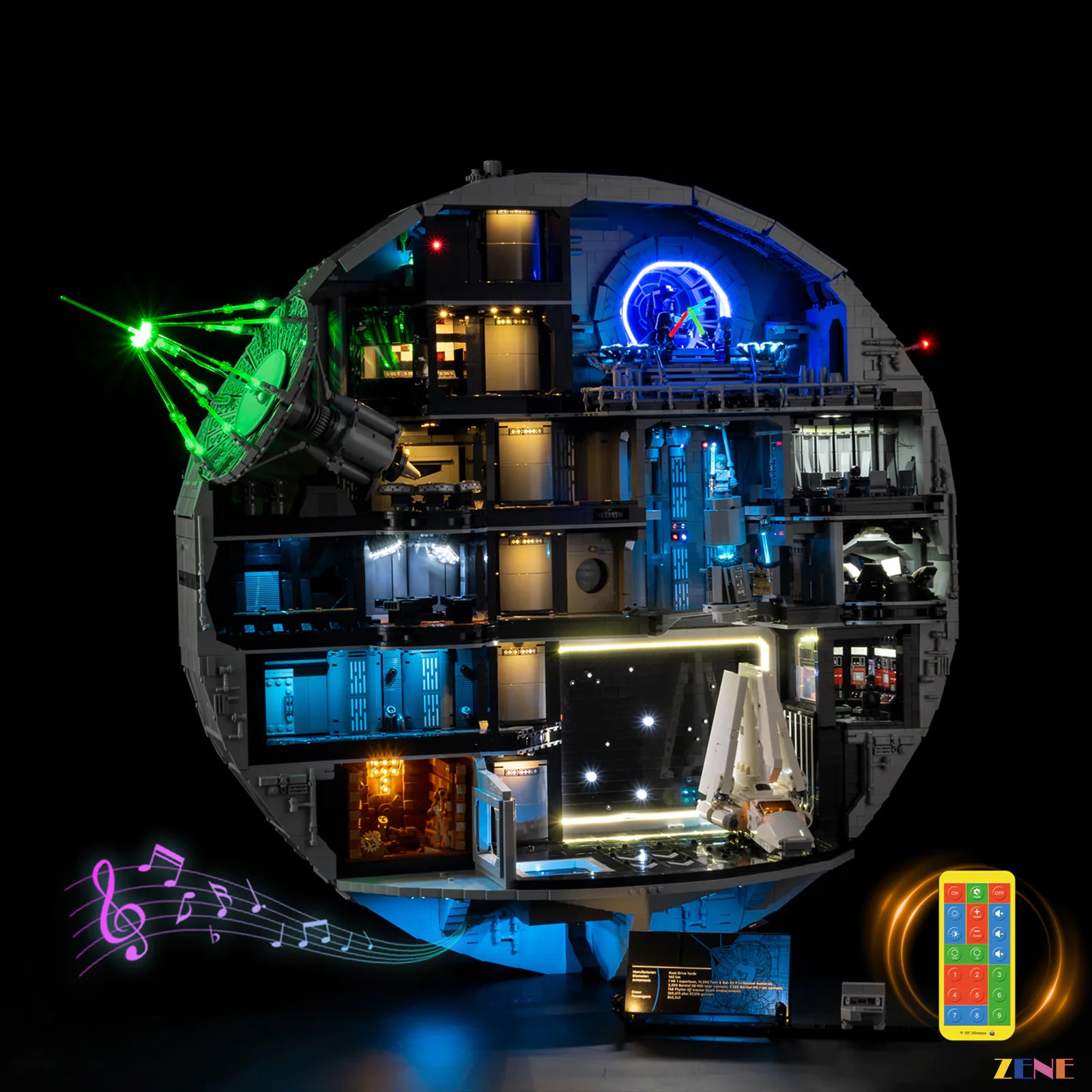 zene bricks LEGO Death Star Light Kit for #75419 (Ver.2)