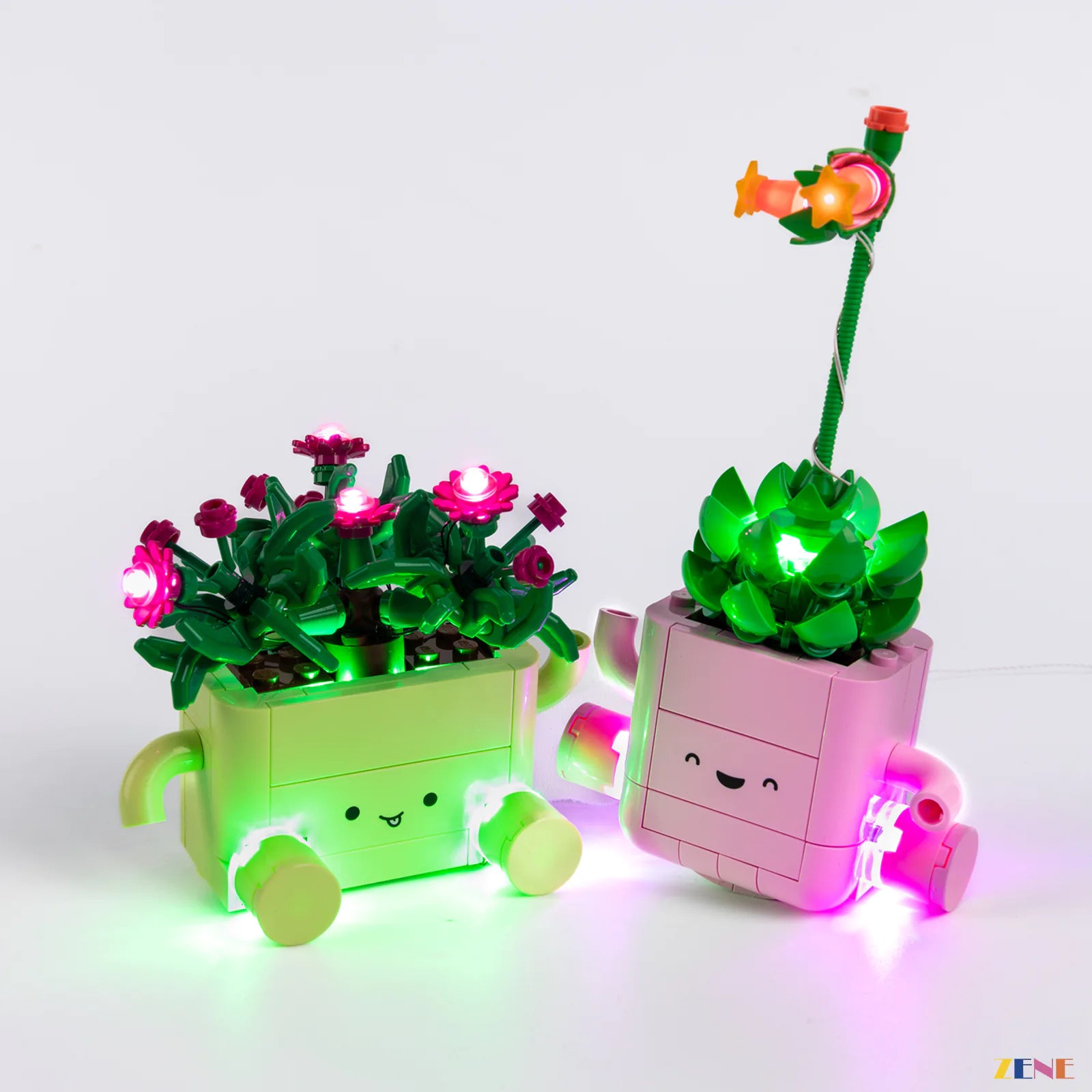 magenta flower bright LED accent - ZENE Bricks Light Kit for LEGO® Rocking Plants #11506 Ver.2