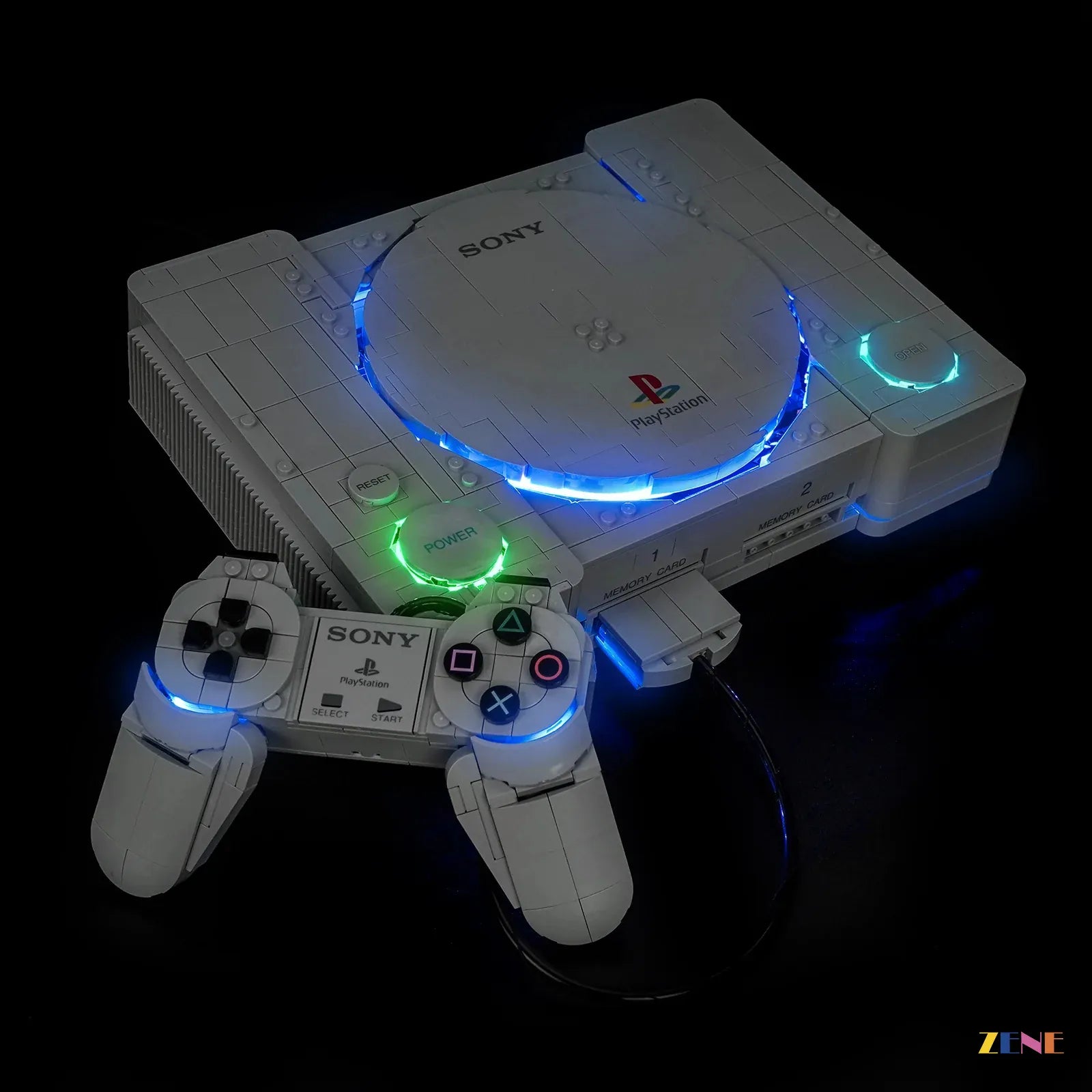 Vibrant Gaming Console Lighting For PlayStation AFOL Displays - ZENE Bricks Light Kit For LEGO® PlayStation™ #72306