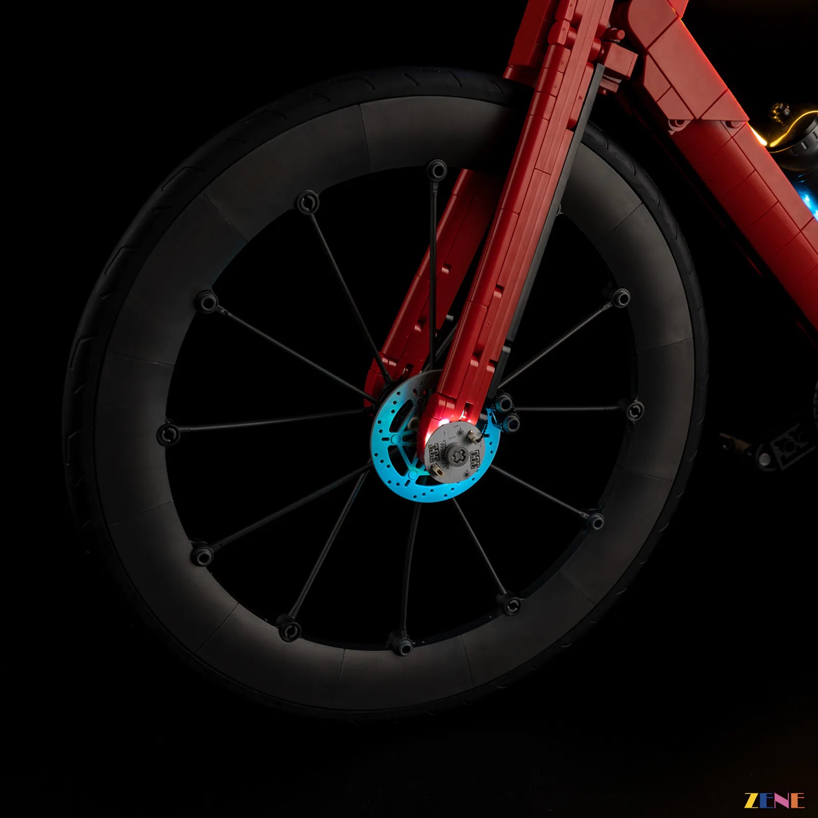 premium road bike model glowing wheel lights - ZENE Bricks Light Kit for LEGO® Road Bike #11380
