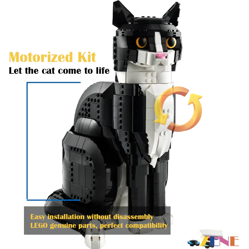 Motorized Kit for LEGO Tuxedo Cat Pet 21349 Power Functions