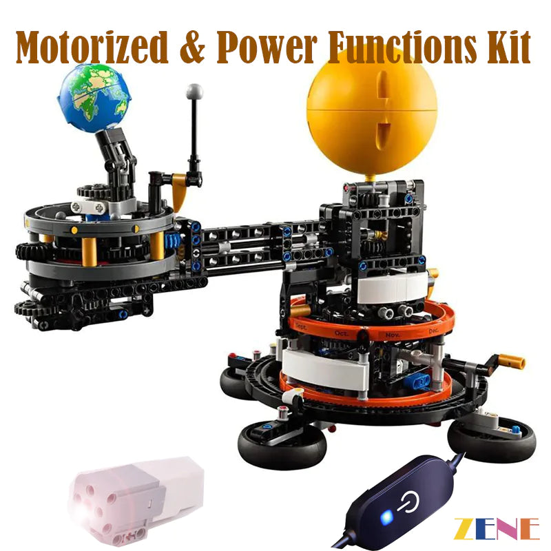 zene bricks Motorized Kit for LEGO Planet Earth and Moon in Orbit Technic Power Functions #42179