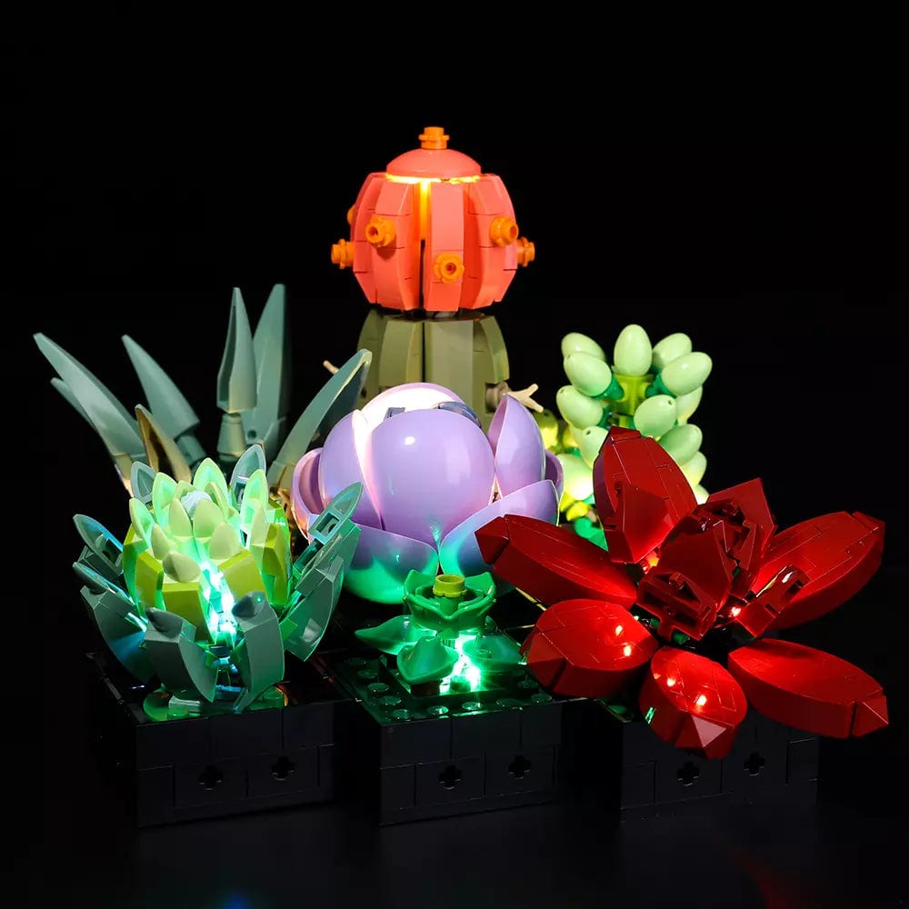 succulent plants botanical shelf and home display lighting - ZENE Bricks Light Kit for LEGO® Succulents #10309