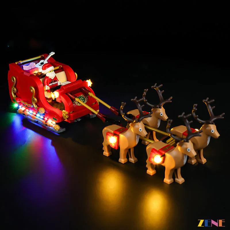 zene bricks LEGO Santa's Sleigh Reindeer #40499 Light Kit