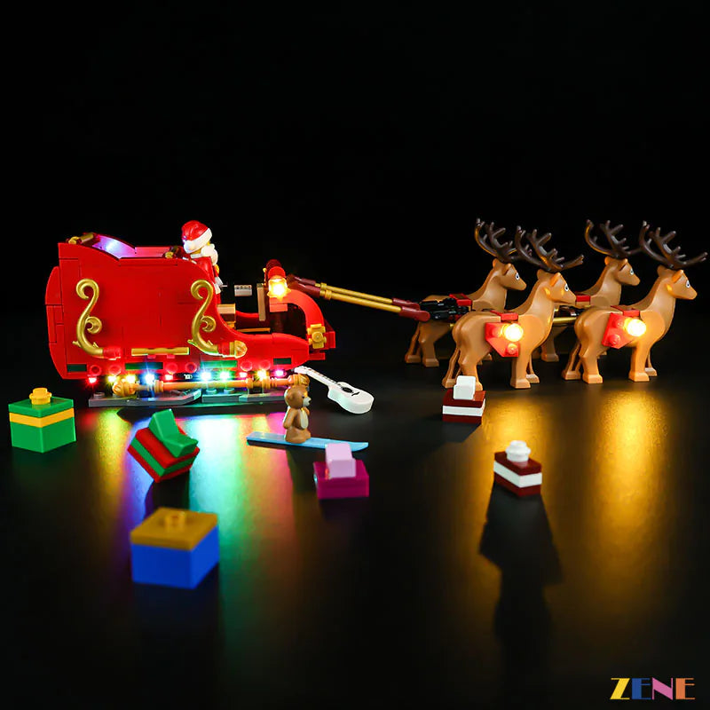 zene bricks Light Kit for Santa's Sleigh Reindeer #40499