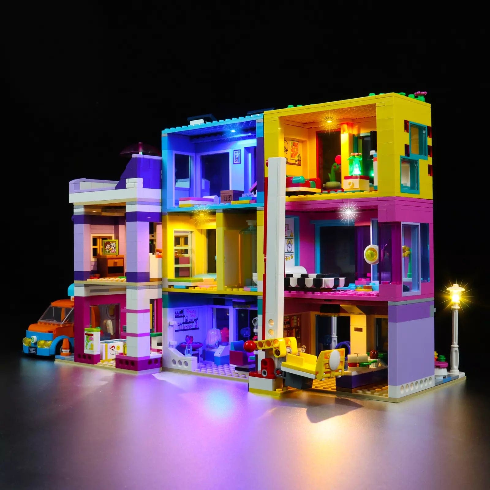 Main Street shops rooms and city display lighting - ZENE Bricks Light Kit for LEGO® Main Street Building #41704