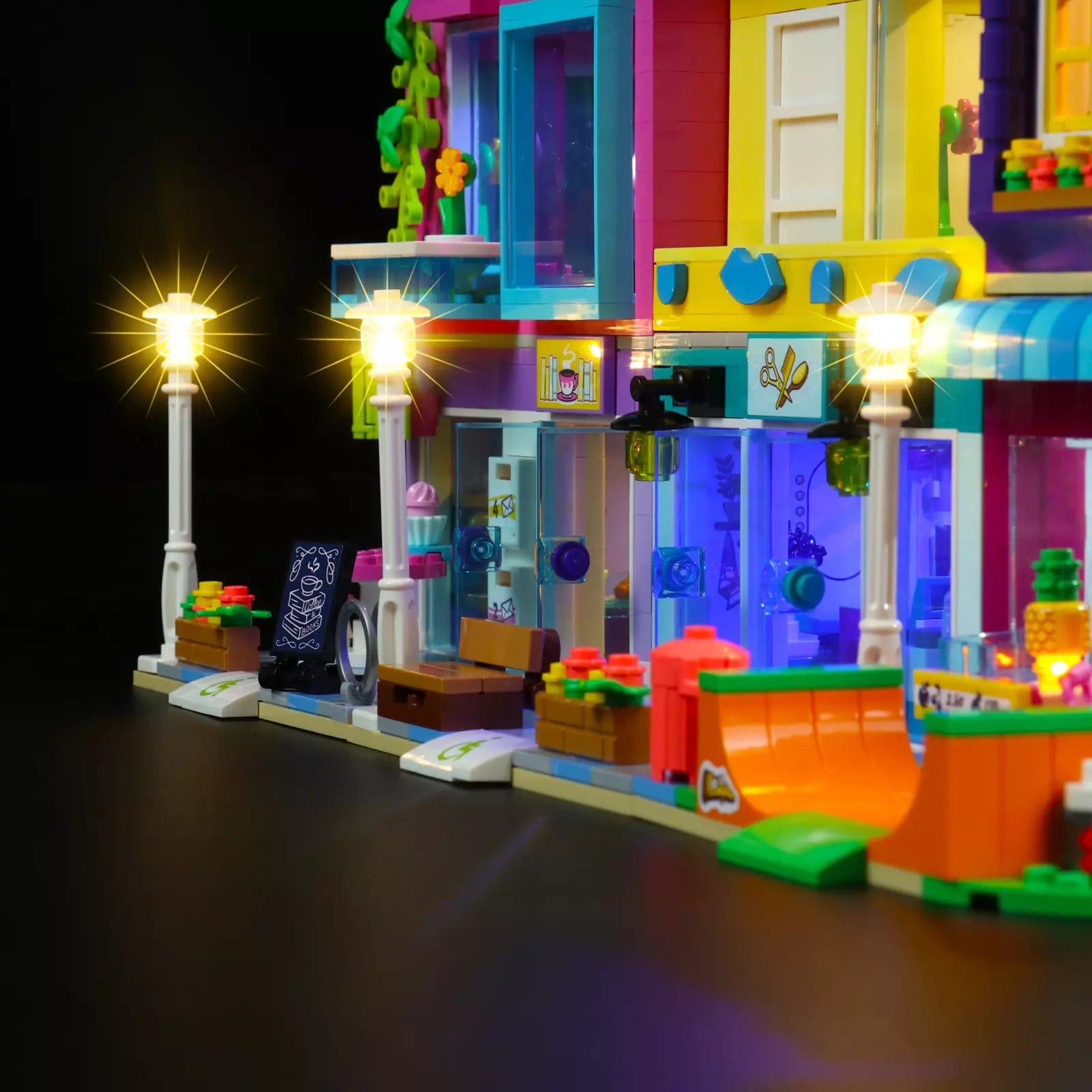 Main Street shops rooms and city display lighting - ZENE Bricks Light Kit for LEGO® Main Street Building #41704