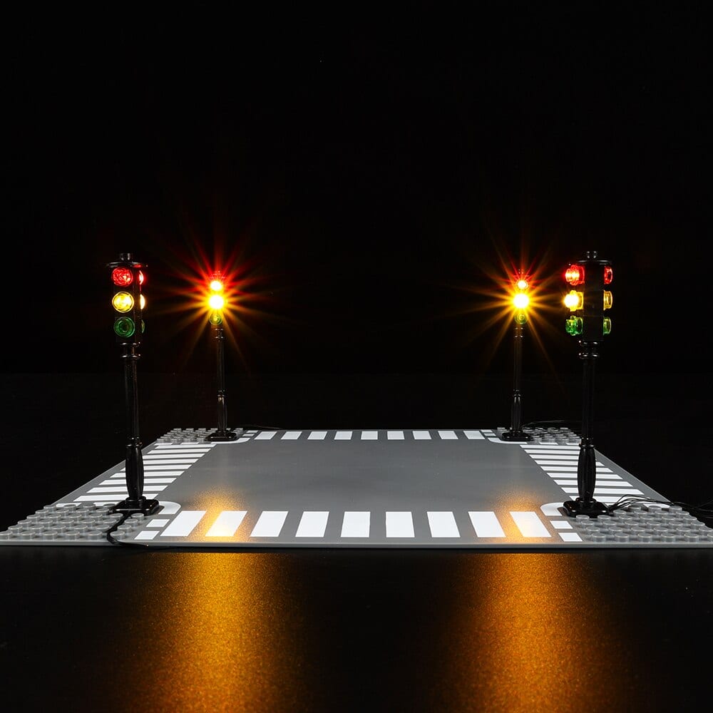 zene bricks MOC Accessory 1 Pcs Street Traffic Signal LED Light