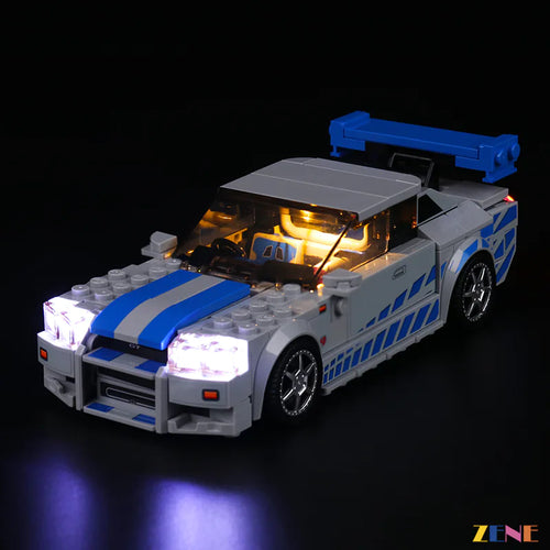 Lego Speed Champions Nissan Skyline R34 GT-R 76917 w Light Kit