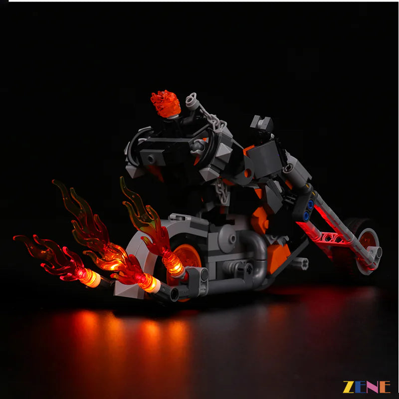 zene bricks LEGO Ghost Rider Mech & Bike #76245 Light Kit
