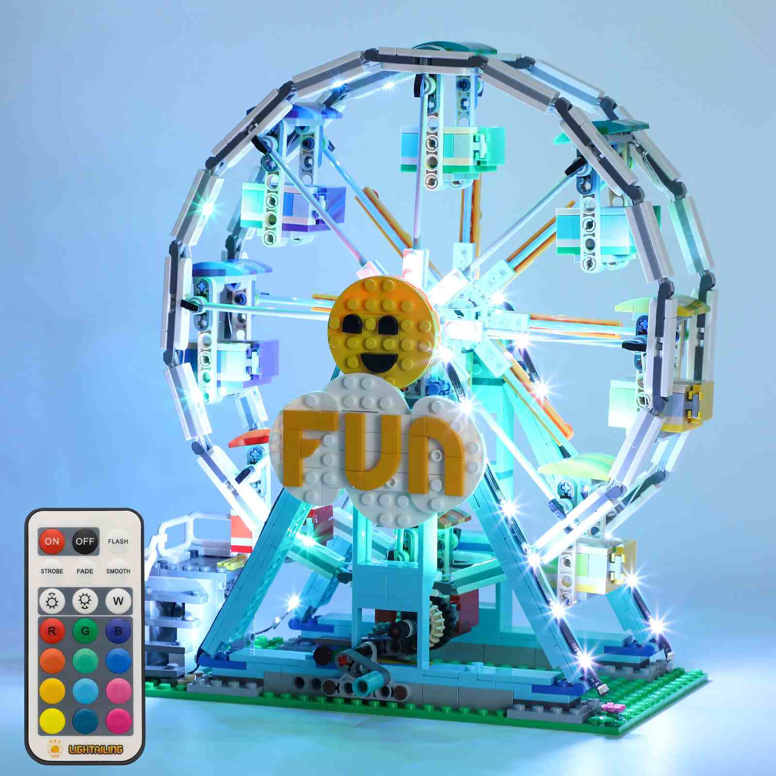 zene bricks LEGO Ferris Wheel #31119 (RC & 12 RGB Colors) Light Kit