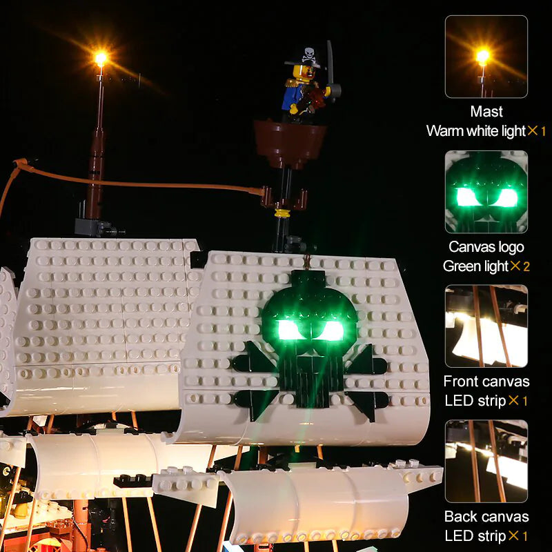 zene bricks LEGO Pirate Ship #31109 Light Kit